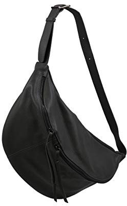SH Leder echt Leder Damen Unisex Brusttasche für Festival Reise Gross Hüfttasche Crossbody Bag Frauen Ledertasche 49x28cm Daniela G768 (Dunkel Grau)