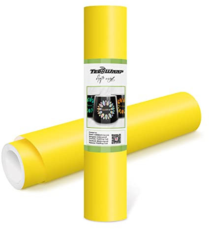 TECKWRAP Permanent Adhesive Vinyl 12 x 10ft, Matte Yellow