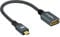 Twozoh Adaptateur Micro HDMI vers HDMI, Câble Micro HDMI Mâle vers HDMI Femelle Supporte 4K 3D 1080p (20CM)