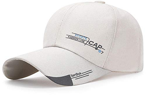 Herren Kappe Hut Long Brim Canvas Männer Baseball Cap Frauen Solid Snapback Hat Bone Trucker Caps Hip Hop Caps Für Männer Sport Cap-Ivory_Adjustable