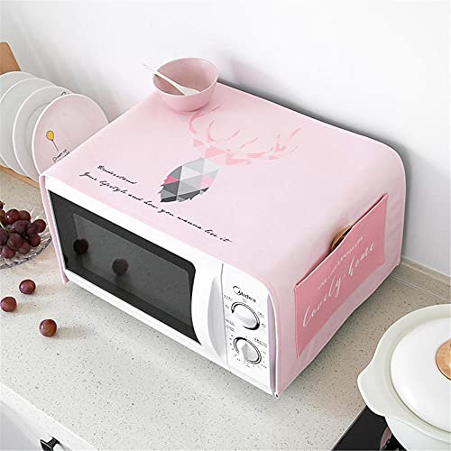 Accessori Copri Microonde Forno Stoffa Cucina Frigorifero Tovaglia da Esterno Lino Rettangolare Cotone Antimacchia Geometria Cervo Rosa 35 X 95cm