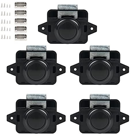 EUNEWR 5PCS Pulsante di Chiusura a Pressione Serratura a Scatto Della Porta,Porte Armadietti Caravan Mobili Barca,Pulsante Cassetto Armadio Porta Chiusura a Scatto Caravan Camper Van RV