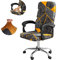 Jaotto Cover for Office Chair, Seat, Spandex, Office Chair Cover, Washable Rotatable Universal Office Chair Covers, Office Chair Covers for Computer, Armrests, Chair (Orange/Grey, M)