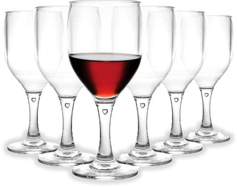 STARVAST Lot de 6-35 cl/350 ML Incassable Verres à Vin Plastiques Réutilisables, Verres à Pied Plastique pour Fête, Camping, Pique-niques, Piscines