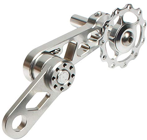 Fahrrad-Kettenspanner, TOTMOX Aluminiumlegierung Outdoor Single Speed Bike Kettenspanner, silber leichtes Fahrrad-Ersatzzubehör