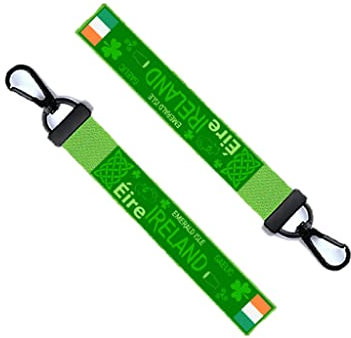 Irland Schlüsselanhänger Gepäckanhänger Reißverschluss Pull Keychain Tasche Irischer Schlüsselanhänger (FLORESCENT GREEN), Neon-Grün, 13.5 cm x 2 cm