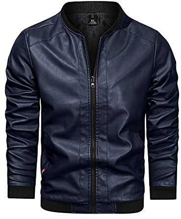 sutelang lurryly Motorradjacke für Herren – Retro – warme Jacke aus Kuhfell Retro Rock lässig Motorrad Leder Jacken Herbst Kunstleder Mäntel