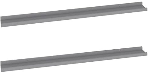 vidaXL Wall-Mounted Shelves in Grey, Set of 2, 100cm - Modern, Sturdy and Durable MDF, Extra Storage for the Living Room, Bedroom or Office, Easy to Clean