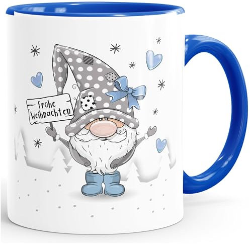 SpecialMe® Kaffee-Tasse Frohe Weihnachten Wichtel Zwerg Gnom Weihnachtsmotiv persönliche Geschenke weiß-innen-royal standard