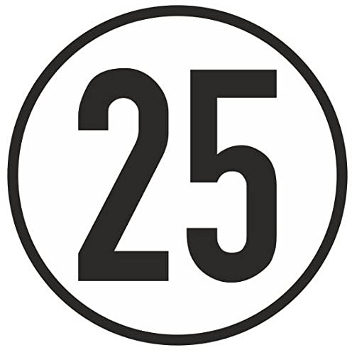 Daged 25 km/h Geschwindigkeits 3x Aufkleber Ø9 cm StVZO § 58-25K-9