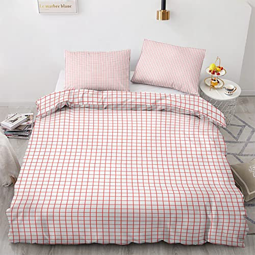 NOGAWA Quadratisch Bettwäsche 135x200 2 teilig, Rosa Bettwäsche Sets, Weich & Warm Mikrofaser Raumdekoration Bettbezug und 1 Kissenbezug 80x80 mit Reißverschlus, Für Kinder und Erwachsene.