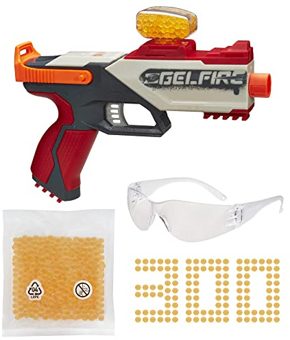 Nerf Pro Gelfire, Blaster à Ressort Legion, 5 000 Billes Gelfire, Chargeur-trémie Charge de 130, Lunettes de Protection, tir à Pompe, pour Enfants dès 14 Ans