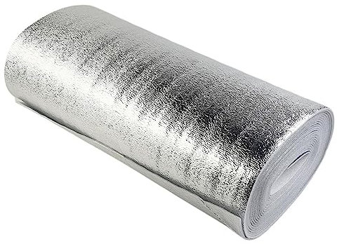 rockible Radiateur Film Réfléchissant Film Isolant Réflecteur de Toiture Feuille d'Aluminium Tampon de Mousse Barrière Fenêtres Express Antichoc Feuille, 40cmx5M