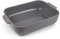 PEUGEOT – Plato de horno de cerámica rectangular – 32 cm x 21,7 cm x 7,2 cm – Capacidad: 2,7 L – 10 años – Fabricación francesa – Color gris claro
