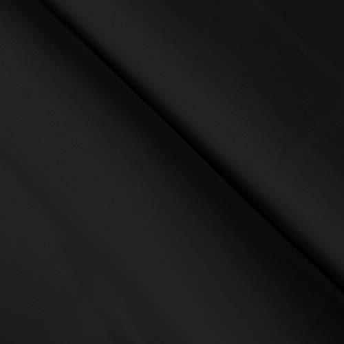 Premium Baumwollstoffe Uni/Einfarbig - über 20 Farben - Hochwertiger Baumwollstoff in uni | Popeline Stoff aus ÖkoTex - Meterware ab 25 cm Länge - Farbe Schwarz