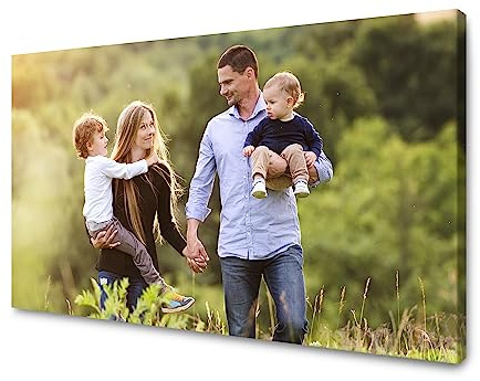 GP TONER Ihr FOTO auf Leinwand Personalisierte Foto Ihr eigenes Bild auf Leinwand mit Holzrahmen Kunstdruck Bild Foto 100x70 cm