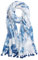 QIUTIMIY Schals für Damen Dünn Blumenmuster Bunte Schals und Tücher Halstuch mit Quasten für Frühling Sommerschal(Blume-Weiß Blau)