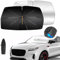 GOHHME Auto Sonnenschutz Frontscheibe Sonnenschirm Regenschirm Sonnenblende für Auto 360° Drehbare Faltbare Feder Design 10 Rippen Sonnenschutz UV-Block Auto Frontscheibe Sonnenblende 140 x 74cm