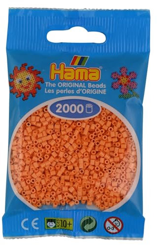 Hama Mini Perlen Beutel | ca. 2000 Sicherungsperlen | Mosaik Deko Kunst & Basteln für kreative Kinder ab 5 Jahren | Light Aprikose