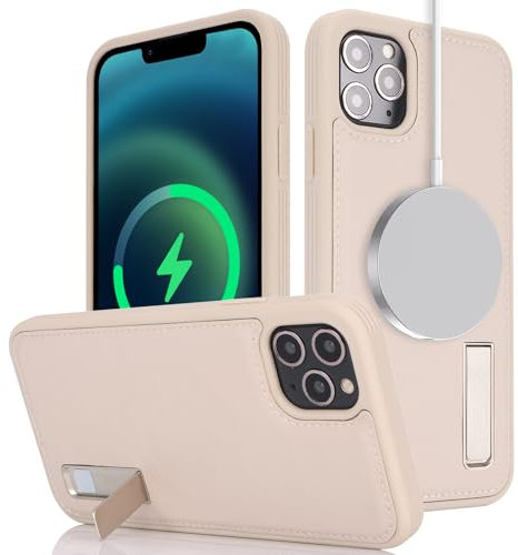 Havaya for iPhone 13 Pro Max Case Compatible with Magsafe Support iPhone 12 Pro Max Case with Kickstand for Women and Men - Off White