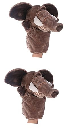 BESTonZON 2st Puppen Puppen Elefanten Zoo Freunde Marionette Spielzeuge Interaktive Spiele Marionette Zum Geschichtenerzählen Babypuppe Für Frauen Funktionierende Mundpuppe Eltern-Kind Tier