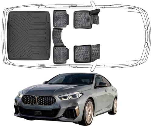 Trimak Passgenau 3D Fussmatten & Untere Kofferraumwanne Auto Set Kompatibel mit BMW 2ér Gran Coupe F44 Auto Zubehör Gummimatten & Untere Kofferraumwanne Autos TPE Allwetter Geruchlos rutschfest