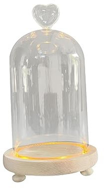 Glasglocke Kuppel Ewige Blumen Glaskuppeln Vitrine Transparente Kuppel Glocke Herz Liebe 10x16cm