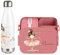wolga-kreativ Set personalisierte Lunchbox und Trinkflasche für Mädchen und Balerina Motiv - Bento Box mit Fächern und Unterteilungen – Brotdose für Schule und Kindergarten