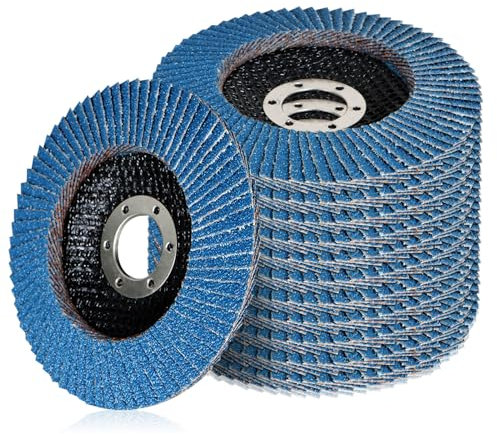 12 dischi lamellari: dischi abrasivi, diametro 125 mm x 22 mm, grana 40/60/80/120, dischi lamellari, disco lamellare, per metallo, legno, plastica