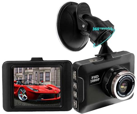 Dash Cam Front and Rear - 1080P Full HDs Driving Recorder | Dash Cam for Front and Rear, Car Supplies with Built-in G-Sensor, 2-Inch Screen, Night Vision, Wide Angle, 24H Parking Mode