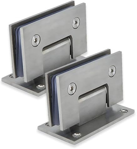 Bisagra para puerta de cristal, de acero inoxidable, 8-12 mm, cristal grueso de 90°, clip de baño de acero inoxidable, para puertas de cristal, vitrinas, puertas de armario (2 unidades)