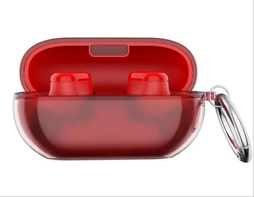 GIOPUEY Clear Cover Compatibile con Beats Solo Buds, Custodia TPU, Ultrasottile Case Cover, Antiurto, Resistente ai Graffi - transparent red