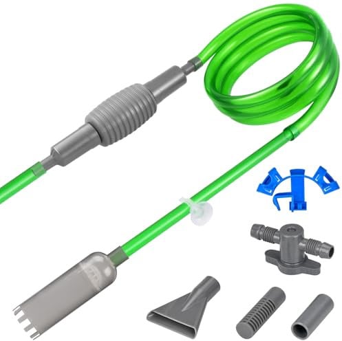 Mulmsauger Aquarium Set - 3 Aufsätze, 3M Schlauch & Schlauchventil Aquarium Reinigungsset Aquarium Sauger Ideal für Wasserwechsel, Kies- und Sandreinigung Aquarium Zubehör für perfekte Reinigung