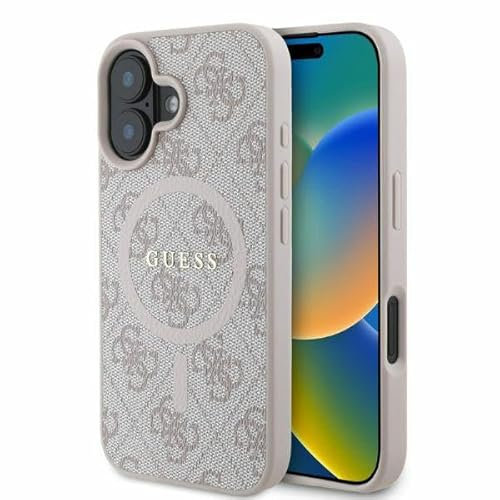 CG MOBILE Guess GUHMP16SG4GFRP Hülle für iPhone 16 6.1 Rosa hardcase 4G Ring Classic Logo