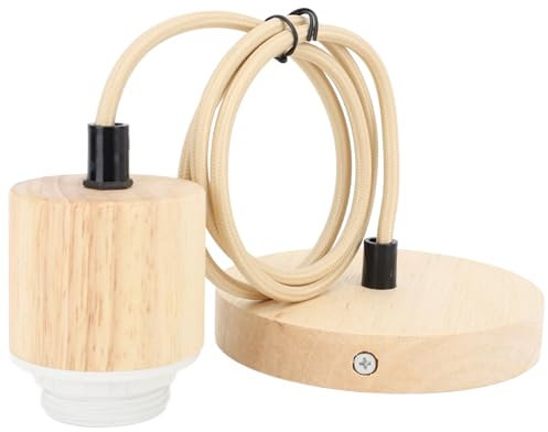Yosoo Health Gear Ceiling Pendant Light Fitting, E27 Vintage Antique Wooden Pendant Light Fitting Lamp Holder, Ceiling Socket Light Bulb Holder Fitting