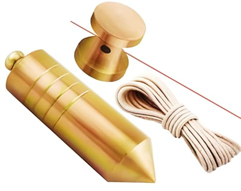 Bricoloco Plomada de albañil de acero tratamiento zinc anticorrosión con cuerda de nylon para trabajos de construcción, metalurgia, carpintería. Nuez de hierro (3000, Gramos)
