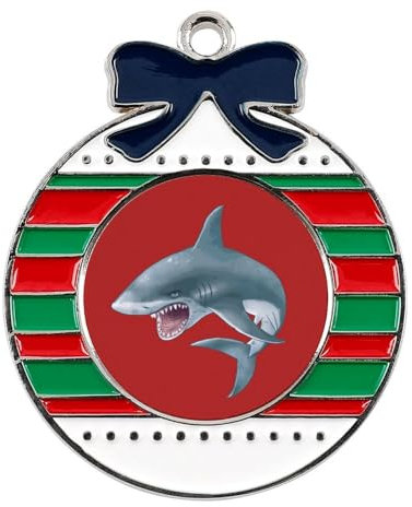 Blauer Hai Weihnachtsschmuck Christbaumschmuck Weihnachtsdeko Anhänger Rund
