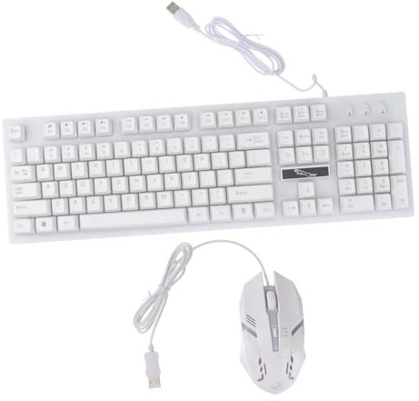 CONGARTENO 1juego Teclado y Ratón Mecánico USB Retroiluminado para Gamer Ergonómico De Teclas Luminiscentes para