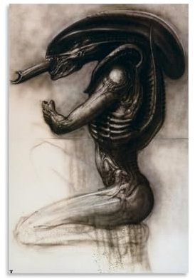 WHYUOH Alien-Poster für H.R. Giger, Poster, Leinwand, Wandkunst, Heimdekoration, Gemälde, dekorative Poster für Wohnzimmer, Schlafzimmer, 60 x 90 cm, ungerahmter Stil