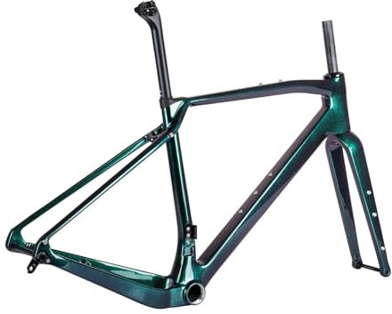 DUOCAI T1000 Carbon Gravel Fahrradrahmen G056 Scheibenbremse Rennrad Rahmenset T47 BB 700x47C Gravel Carbon Rahmen(Size XS)