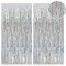 EnixwH 2 Pièces Rideau Anniversaire, 1x2 M Scintillants Rideau Frange Anniversaire, Décoration en Feuille De Paillettes pour Remise De DiplôMe, Mariage, FiançAilles, Halloween, NoëL (Argent)