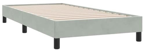 vidaXL Cadre de lit sans Matelas Gris Clair 80x220 cm Velours, lit, sommier, lit en Velours, Meuble de Chambre à Coucher, lit Simple, lit rembourré