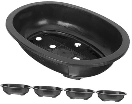 Toyvian 5 Macetas Grandes para Bonsái De Plástico con Orificio De Drenaje Color Negro