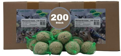 Anhaltiner Meisenknödel 200St. mit Netz Rindertalg Wildvögel Energiequelle Fett