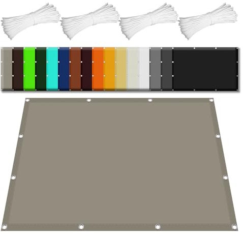 Voile d'ombrage Jardin 4 x 7 m Imperméable 98% UV Protection Toile Ombrage Exterieur pour Pergola avec Oeillets pour Patio Jardin, Terrasse, Extérieur, Balcon, Taupe