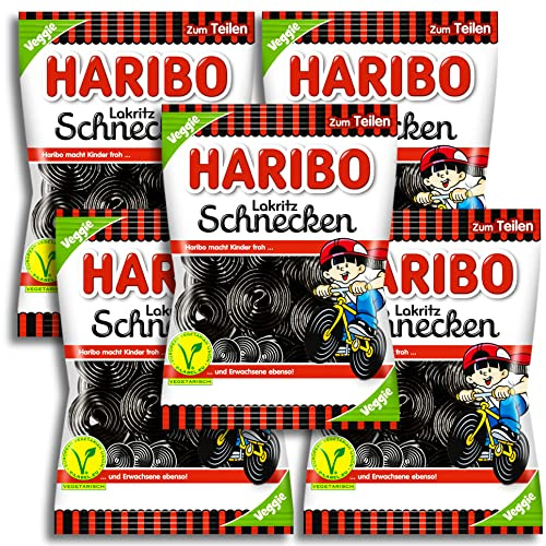 5 er Pack Haribo Lakritz Schnecken vegetarisch 5 x 175g