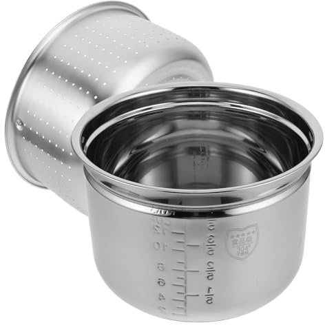 MUCKLILY 1 Ensemble De Casseroles Intérieures Pour Autocuiseur Électrique Réservoir Intérieur Pour Cuiseur À Riz Casserole Intérieure Antiadhésive Récipient En Métal Argenté En Acier