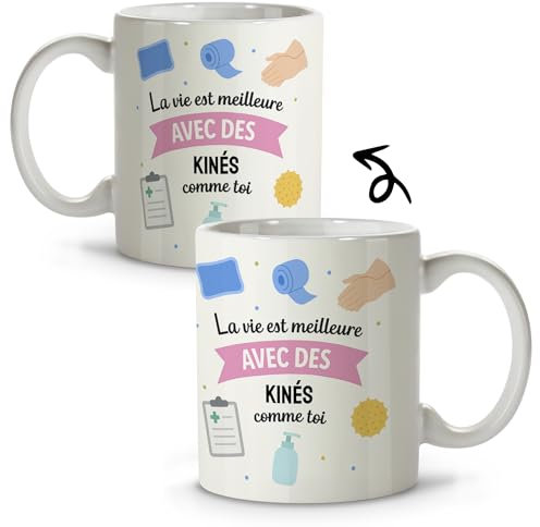 LolaPix Mug pour Kinésithérapeute. Cadeau Pour un Kiné. Cadeau pour Mon Kiné. Mug Rigolo. Tasses de métiers. 330ml Tasse Kinésithérapeute