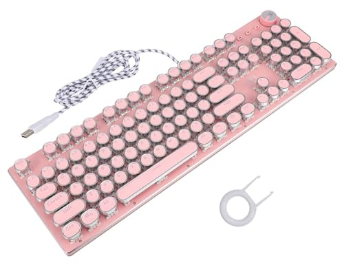 SHINEOFI Clavier Mécanique Rétro Punk Compact pour Ordinateur Portable Clavier Gamer Toucher et et Portable pour Jeu Bureau