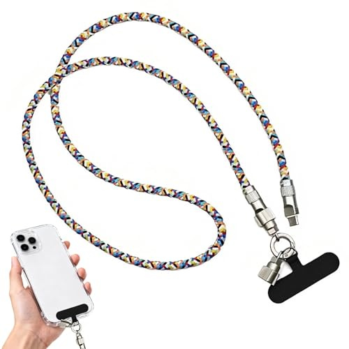 ONGNIUU 2 in 1 Handykordel Handytasche, Telefonband, 60W Ladekabel mit Kordel für Handys, Handy-Schultergurt, Kompatibel mit den meisten Handyhüllen
